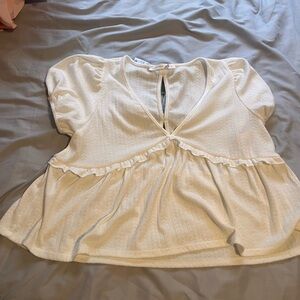 Brand New Altar'd State Cream V-Neck Blouse